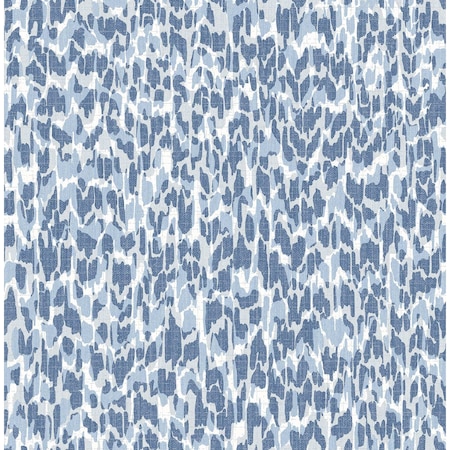 Manhattan Comfort Massy Flavia Blue Animal Print 33 ft L X 205 in W Wallpaper BR4014-26431